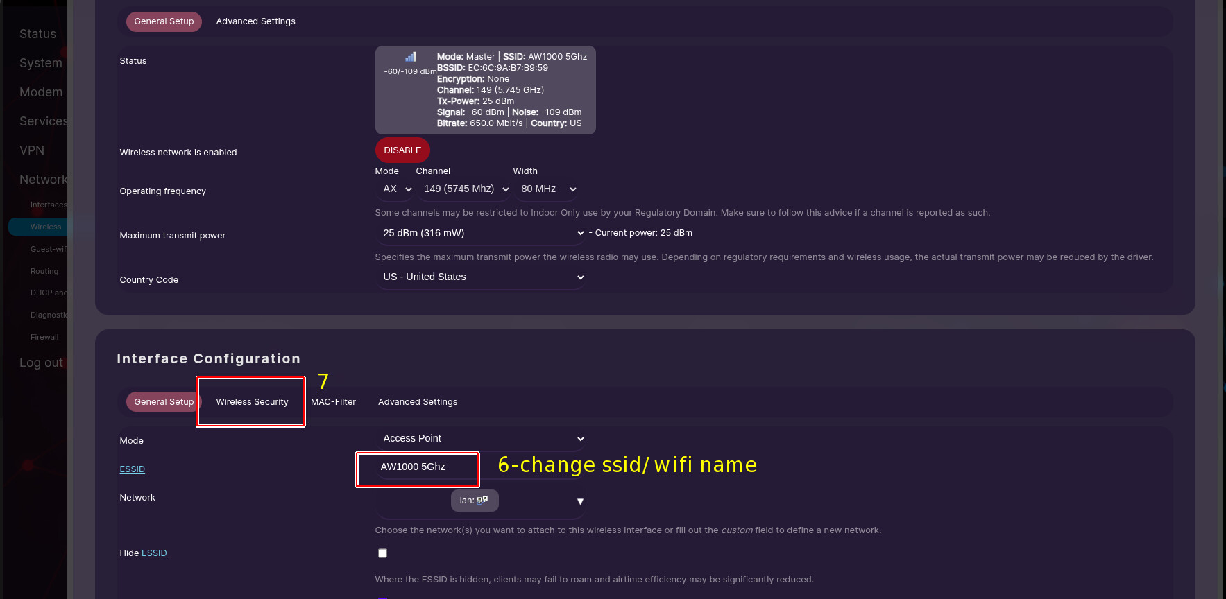 Change SSID and Password 2